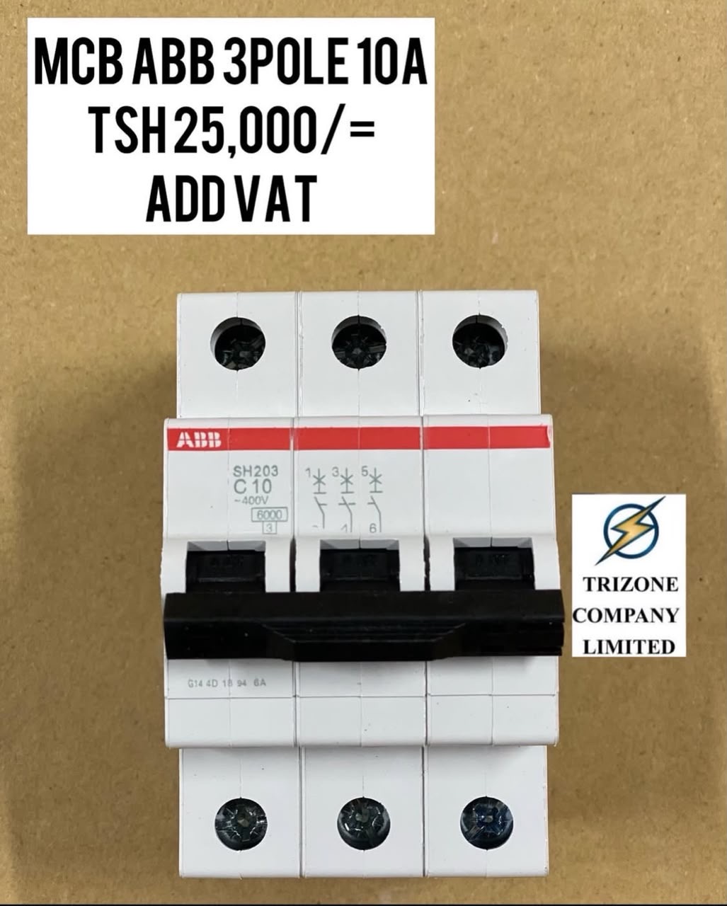 MCB ABB 3 POLE 10A