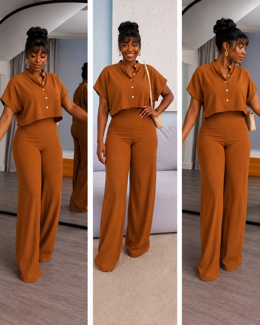 Coffee top and trouser