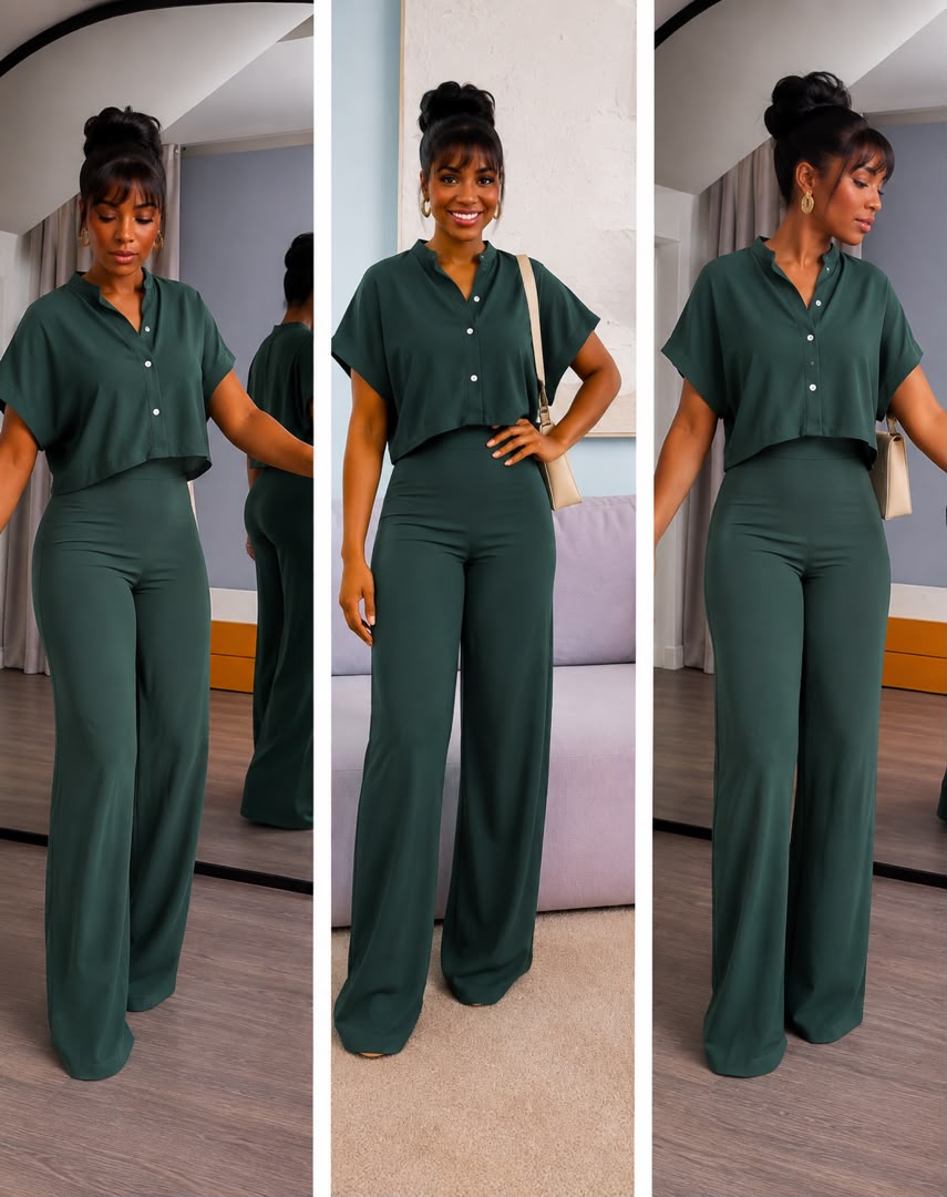 Green top and trouser