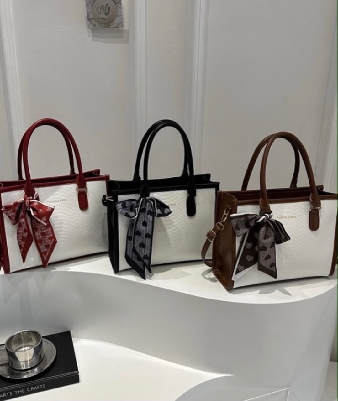 scarfed handbag